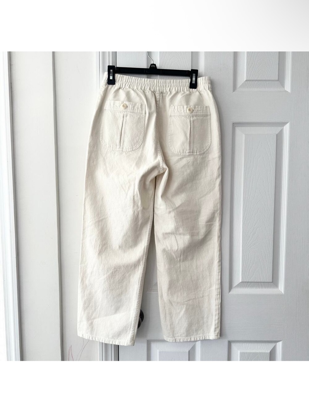 The Great. The Shipmate Canvas Pant Size 1/Small Cream Straight Leg High-Rise - Picture 5 of 10